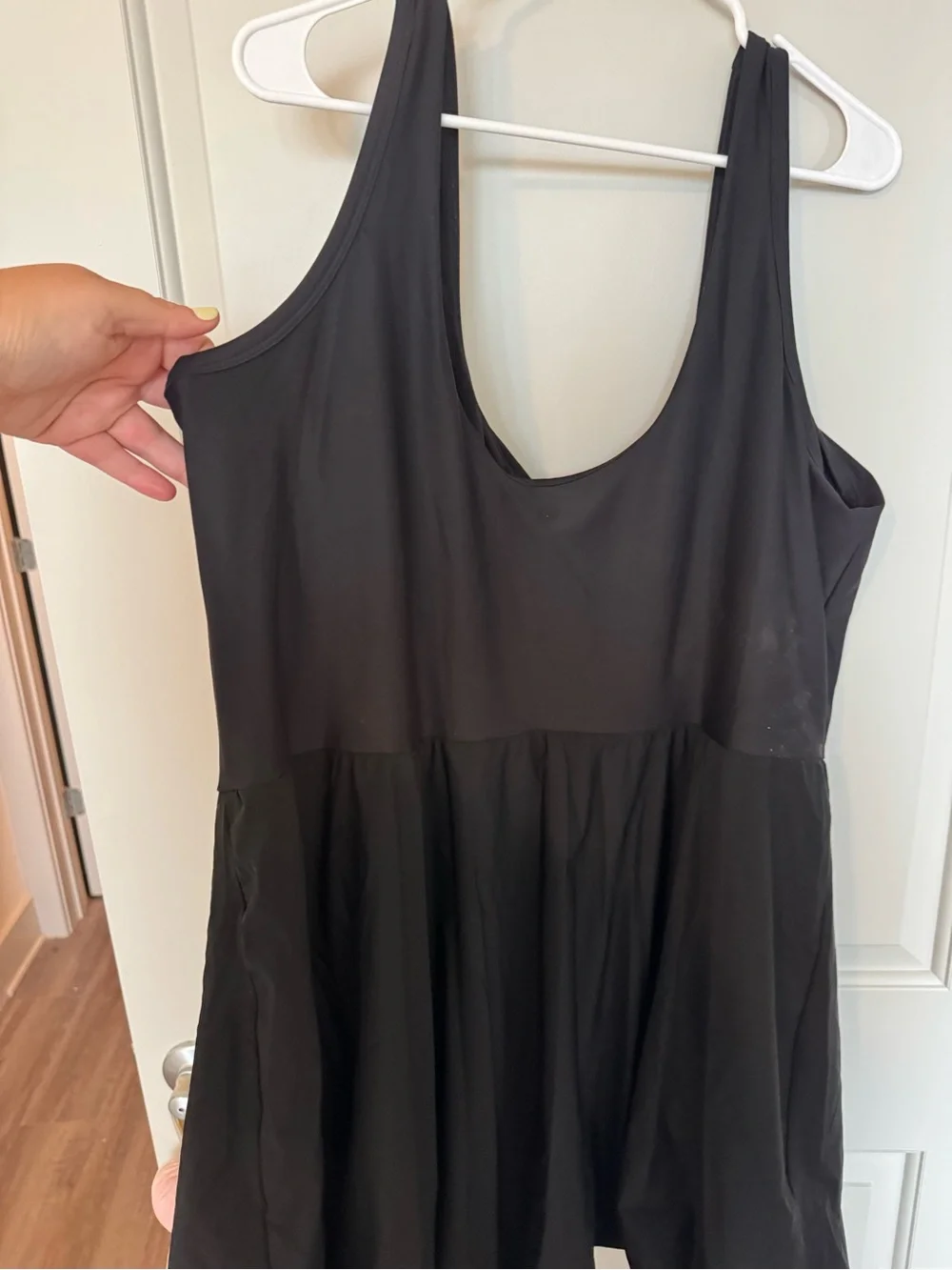 Old Navy Black Square Neck Bubble Athletic Dress